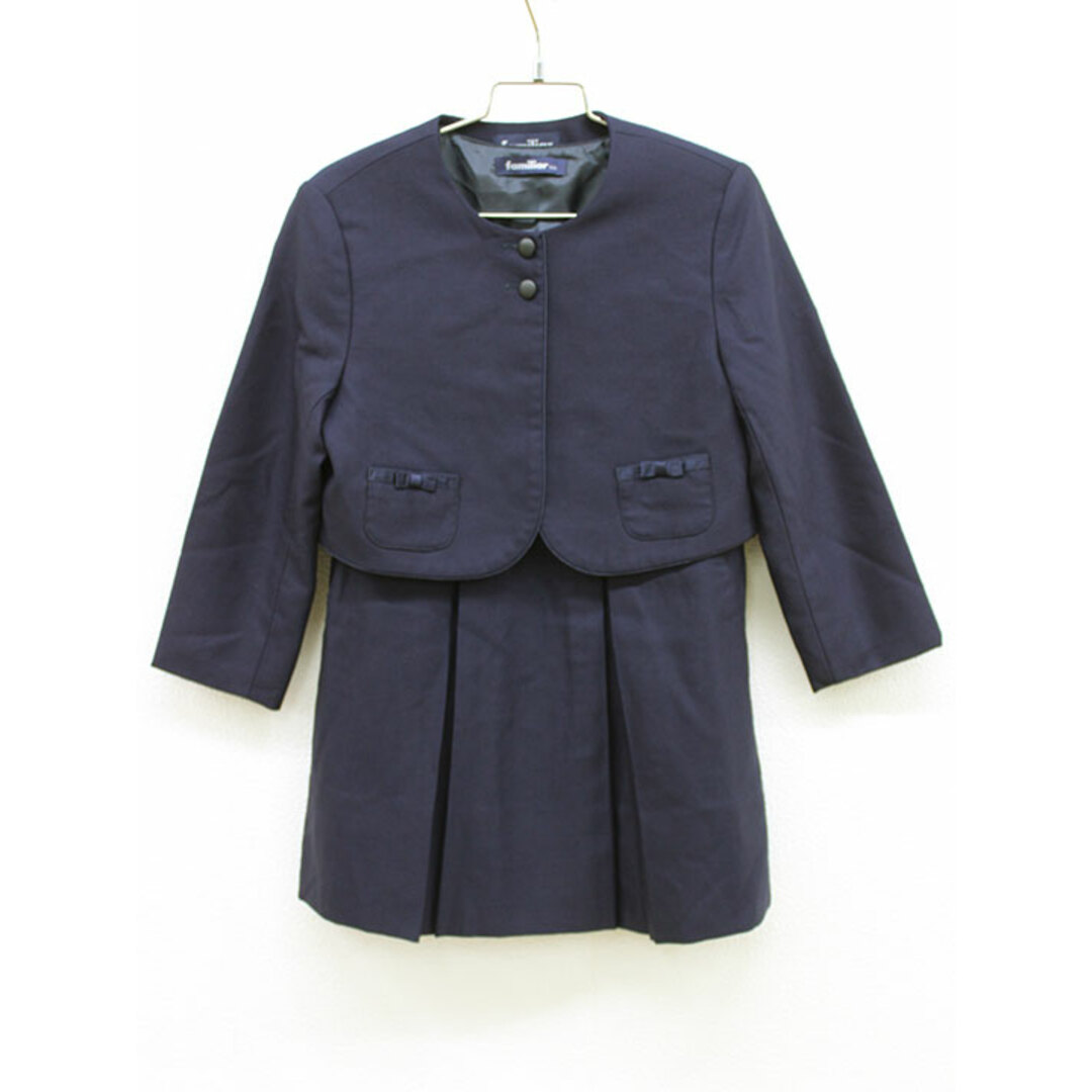 familiar - 【新入荷!】▲ファミリア/familiar▲125cm アンサンブル 濃紺 フォーマル お受験 お稽古 通塾 見学会 説明会 面接 通園 通学 スクール 七五三 冠婚葬祭【中古】子供服 キッズ kids 女の子 fml 506042