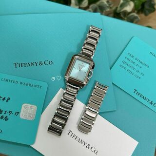 Tiffany & Co. - ティファニー　レクタングルTスマイル　ダイヤモンドウォッチ　ティースマイル腕時計