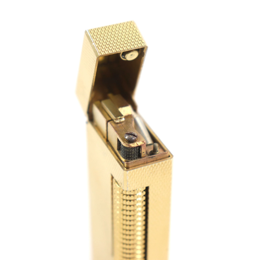 約13cm縦良品○Dunhill ダンヒル 総柄 スクエアフォルム ローラー式 ライター ゴールド スイス製 着火確認済み メンズおすすめ