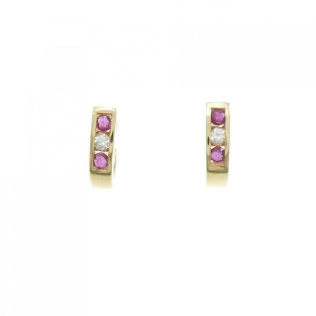 18KYG/K18YG ルビー ピアス 0.22CT