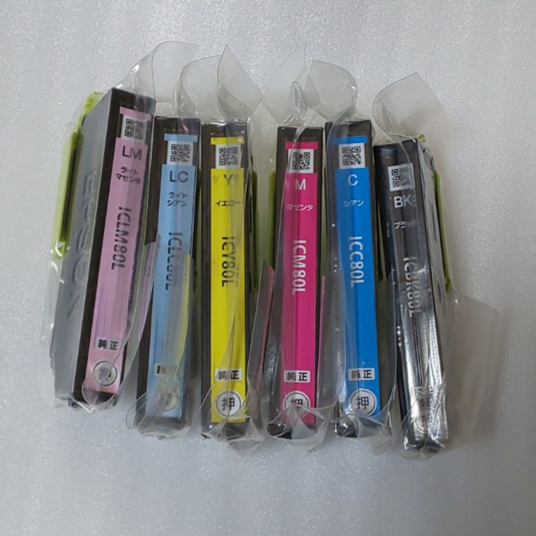 EPSON(エプソン)のエプソン純正 IC6CL80L 6色パック 未使用品 インテリア/住まい/日用品のオフィス用品(オフィス用品一般)の商品写真