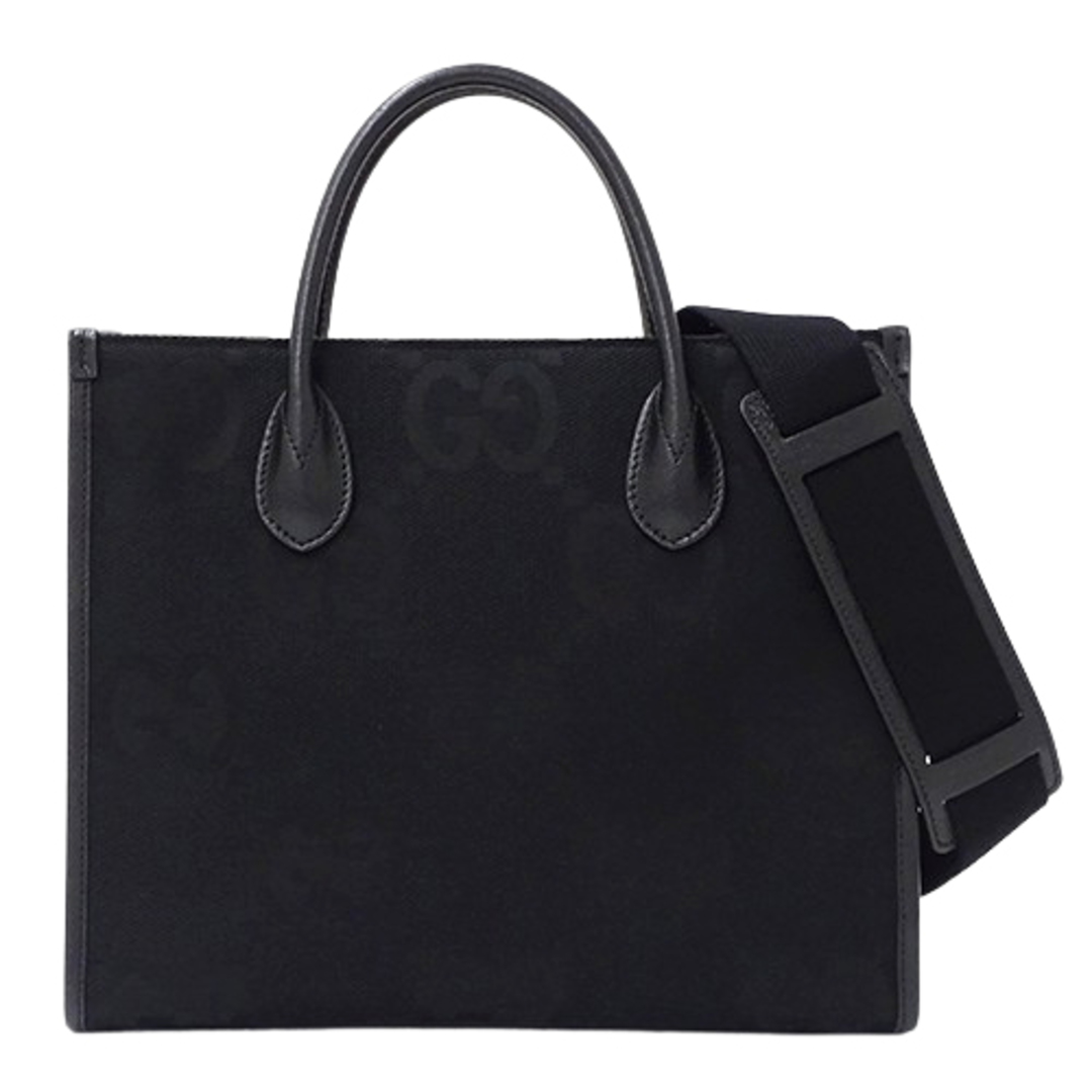 GUCCI - グッチ GUCCI バッグ レディース ブランド トートバッグ ハンドバッグ ショルダーバッグ 2way ジャンボ GG キャンバス ブラック 680956 黒 斜め掛け おしゃれ 【中古】
