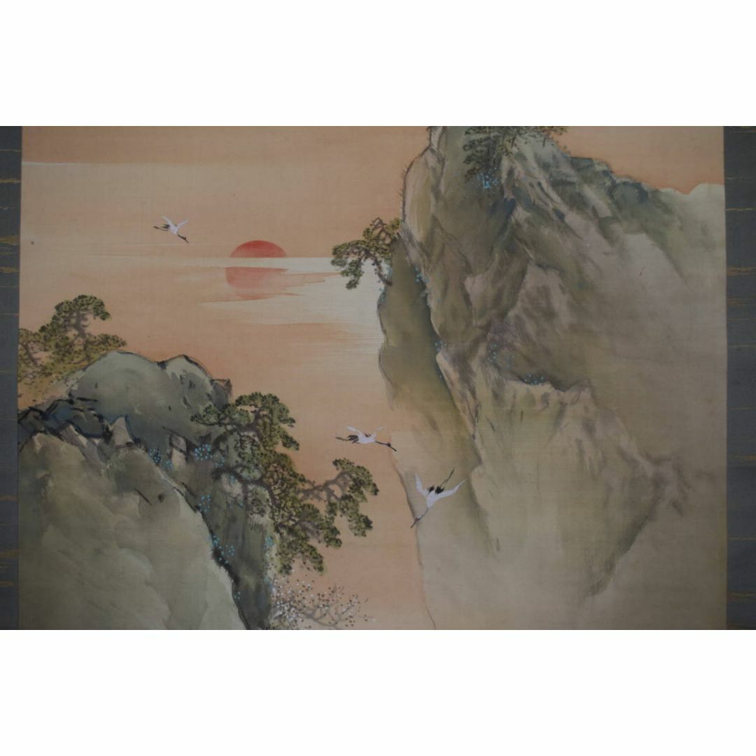 琴浦/蓬莱山図/祝事山水図/掛軸☆宝船☆Z-448 琴浦/蓬莱山図/祝事山水図/掛軸☆宝船☆Z-448