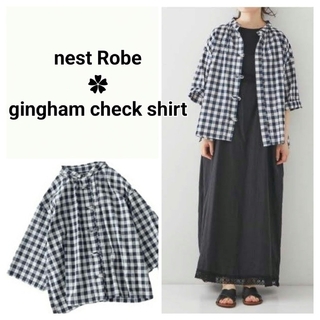 nest Robe - net Robe ✿ コットンリネン　ワッシャーギンガム　スリーピング シャツ