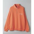 【ORANGE】【XL】ワンポイントロゴ ハーフジップ スウェット