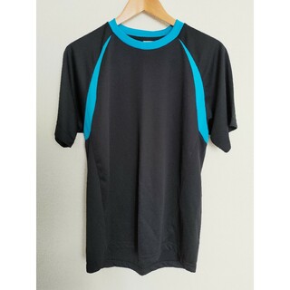 新品 ドライメッシュ Tシャツ M 半袖 黒 ブルー(Tシャツ/カットソー(半袖/袖なし))