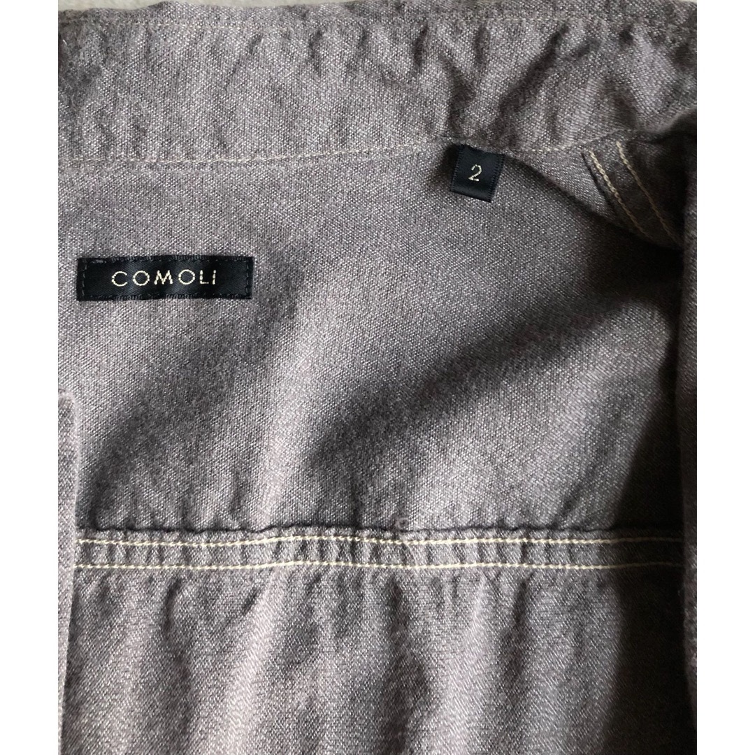 COMOLI - comoli 24ss ヨリ杢 ワークシャツ 2 グレー グレイの COMOLI - comoli 24ss ヨリ杢 ワークシャツ 2 グレー グレイの