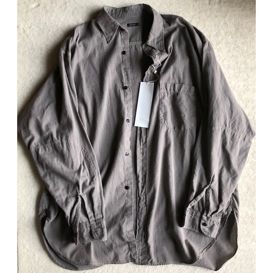 comoli 24ss ヨリ杢 ワークシャツ 2 グレー グレイ comoli 24ss ヨリ杢 ワークシャツ 2 グレー グレイ