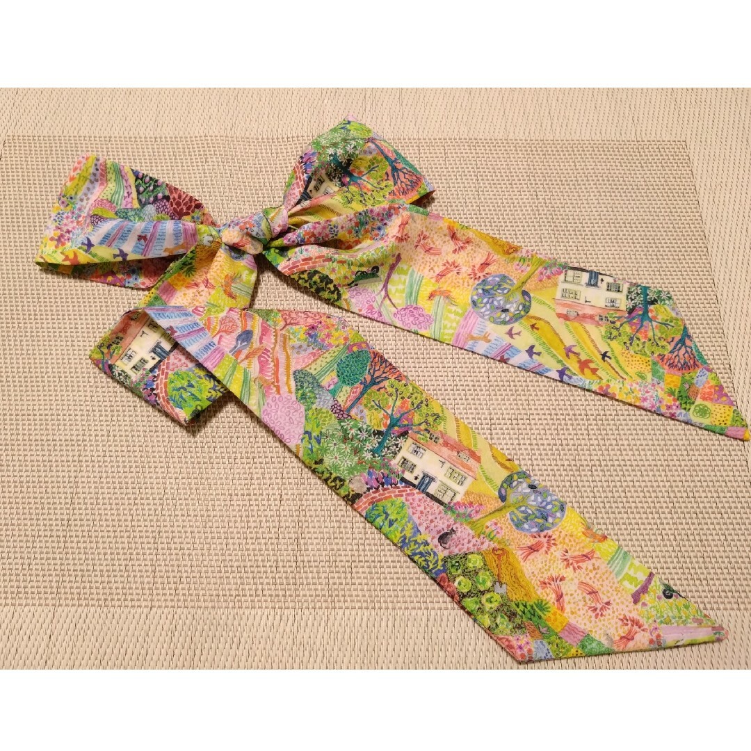 LIBERTY☆チェッカードローズ リボンスカーフ LIBERTY☆チェッカードローズ リボンスカーフ