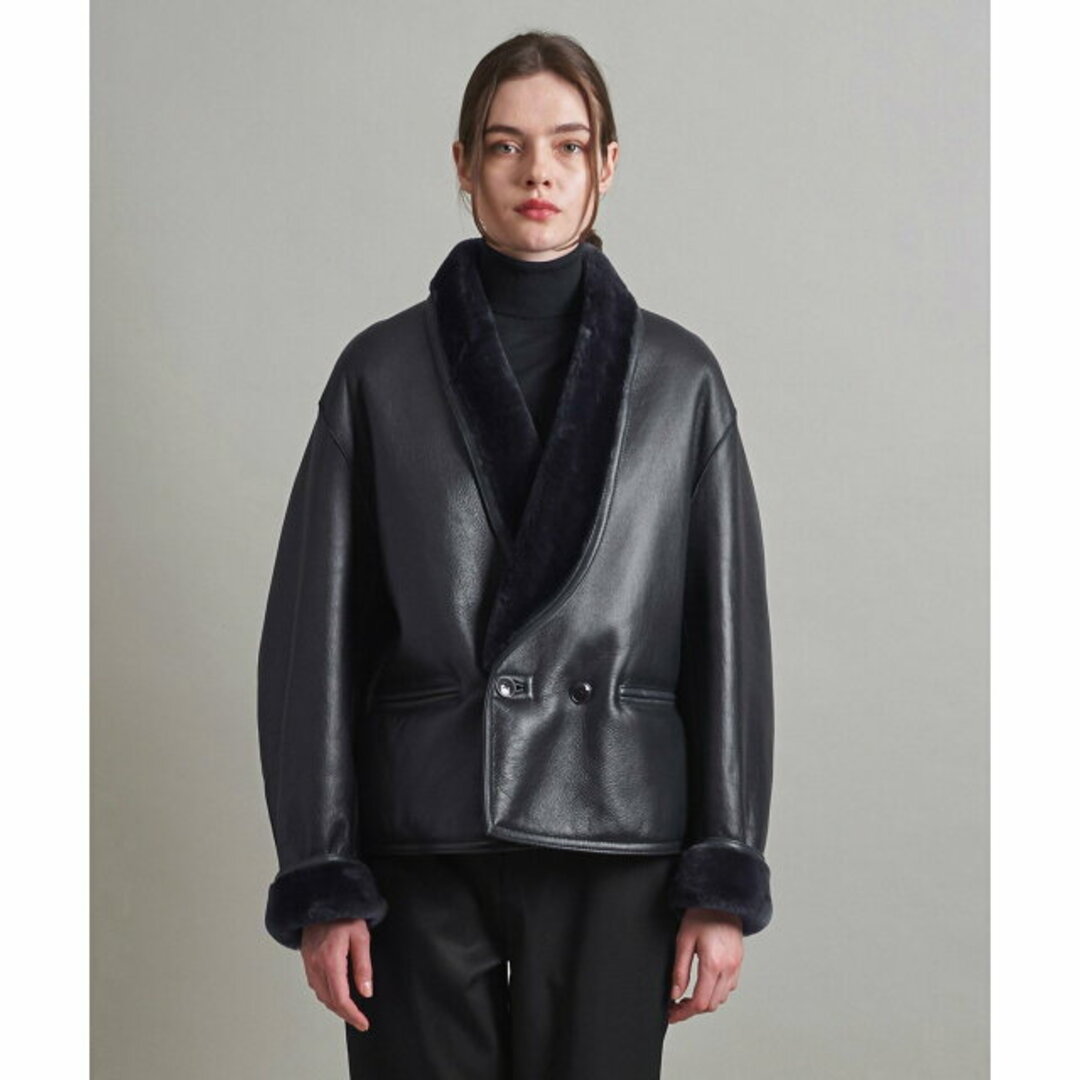 NAVY】<LOEFF>ムートン ショールカラージャケットの通販 by NAVY】<LOEFF>ムートン ショールカラージャケットの通販 by