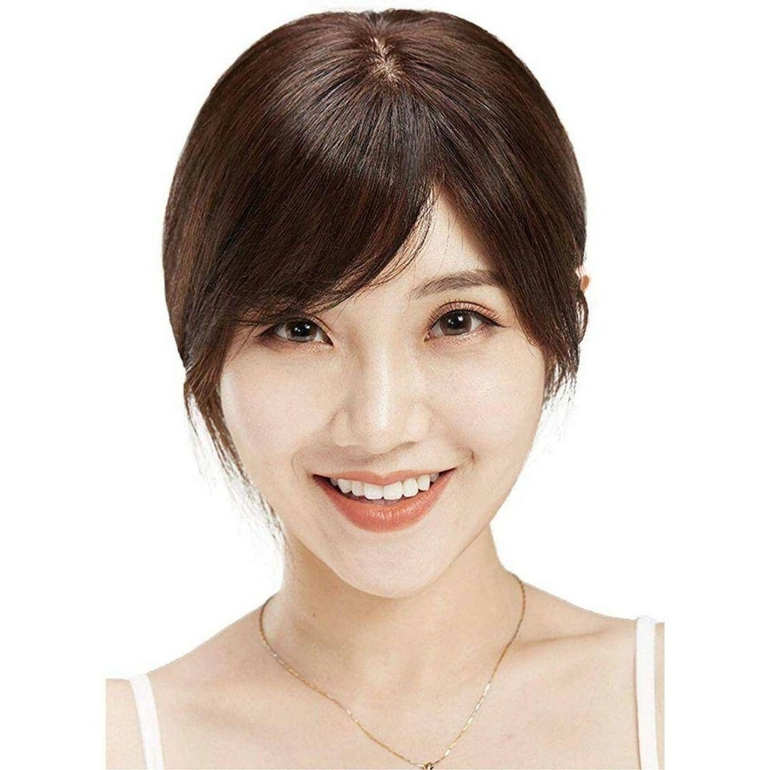 人毛100%前髪付き部分ウィッグ瞬間カバーI型つむじ地肌総 人毛100%前髪付き部分ウィッグ瞬間カバーI型つむじ地肌総