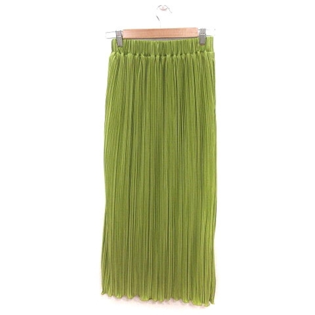 LOWRYS FARM(ローリーズファーム)のローリーズファーム プリーツスカート ロング F 黄緑 イエローグリーン レディースのスカート(ロングスカート)の商品写真