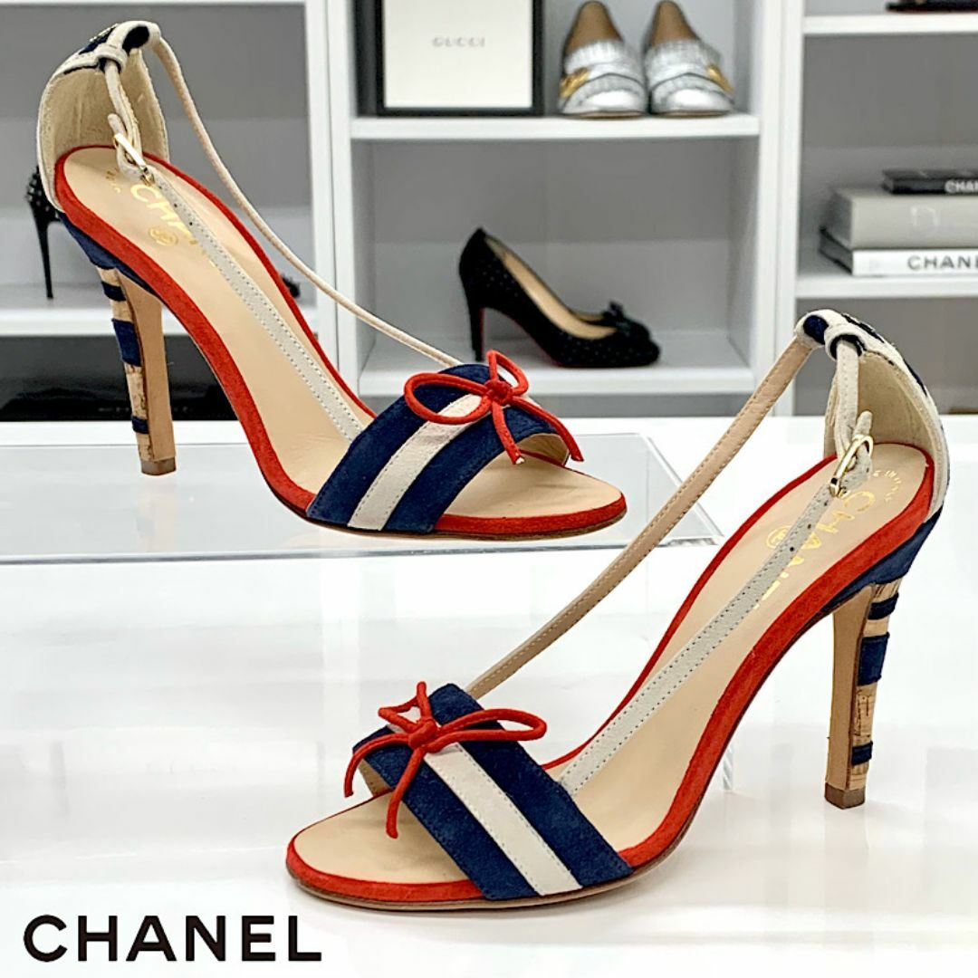 CHANEL - 6408 シャネル スエード ココマーク リボン ストラップ CHANEL - 6408 シャネル スエード ココマーク リボン ストラップ