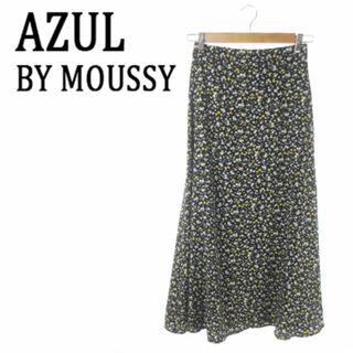 AZUL by moussy - アズールバイマウジー ロングスカート 小花柄 S 黒 220425AO17A 
