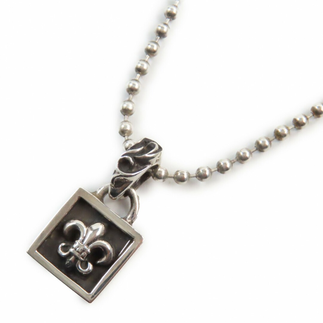 Chrome Hearts - 美品●CHROME HEARTS クロムハーツ Hearts FRAMED BS FLUER フレームドBSフレア SV925 ボールチェーン付き ペンダントネックレス アクセサリー シルバー 保存袋付き 重量13.41g メンズ
