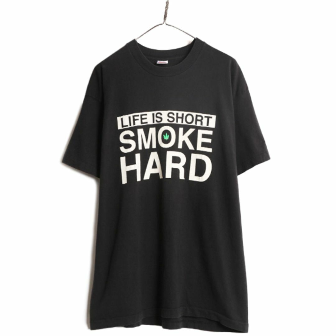 90s ☆ マリファナ イラスト メッセージ プリント Tシャツ 90s ☆ マリファナ イラスト メッセージ プリント Tシャツ
