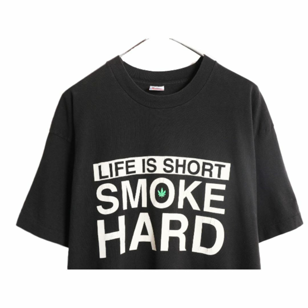 90s ☆ マリファナ イラスト メッセージ プリント Tシャツ 90s ☆ マリファナ イラスト メッセージ プリント Tシャツ