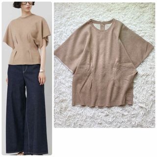 カレンソロジー(Curensology)の極美品✨カレンソロジー カットソー 23SS 夏服 ニット プルオーバー タック(カットソー(半袖/袖なし))