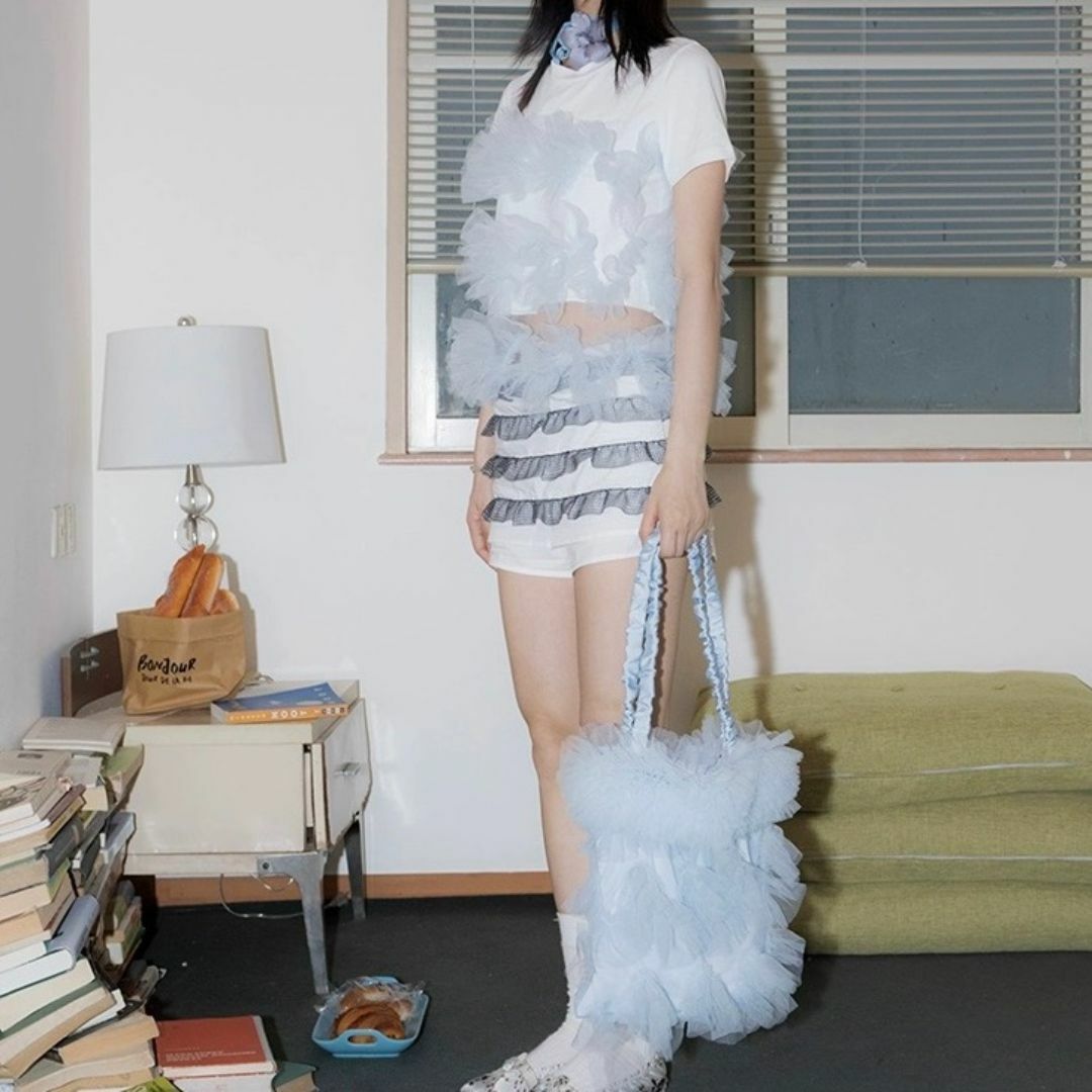 EDIT.FOR LULU - UnsocialNight「Icey」シフォンレース トートバッグ ショルダー