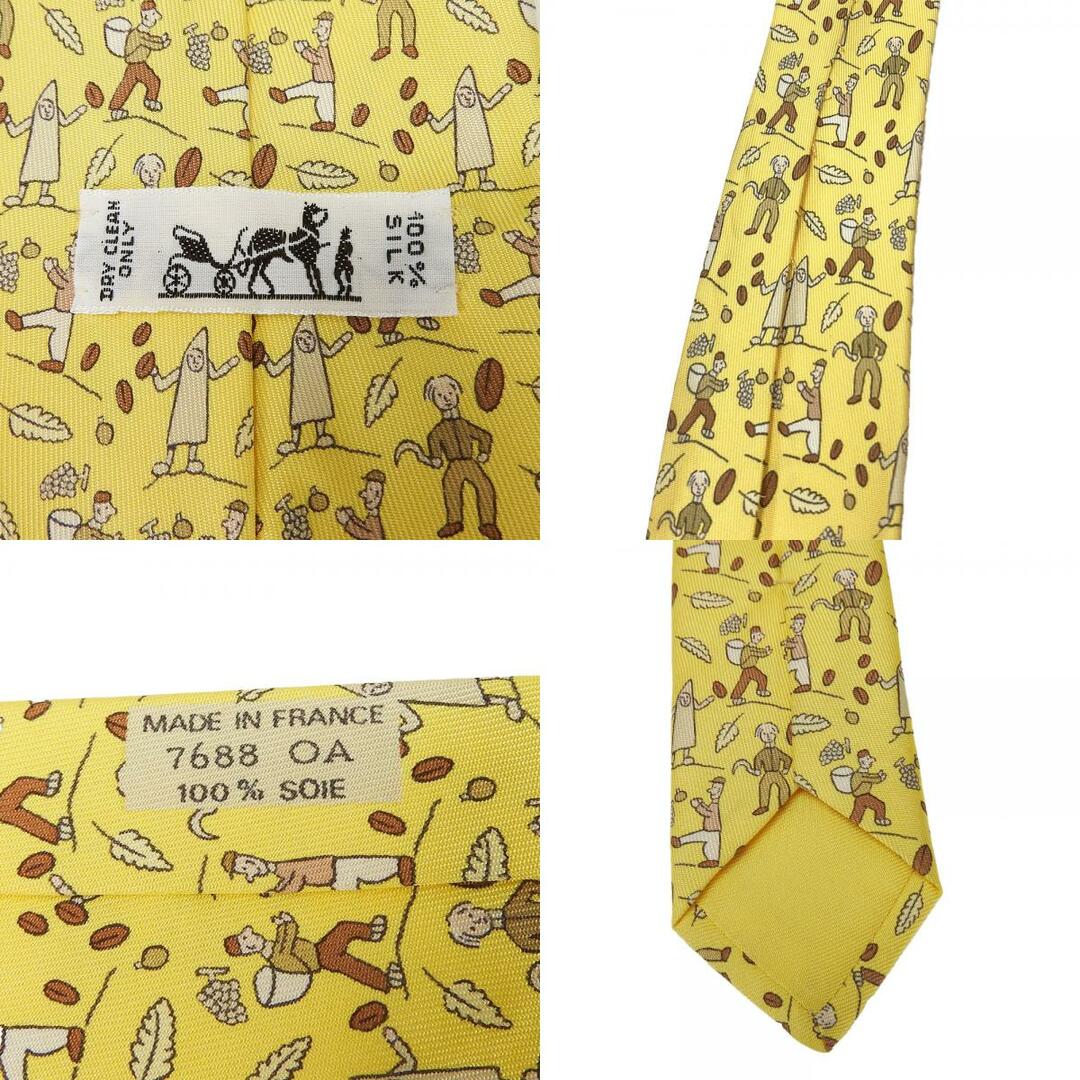 HERMES - 【中古】 エルメス ネクタイ シルク イエロー ビジネス HERMES - 【中古】 エルメス ネクタイ シルク イエロー ビジネス