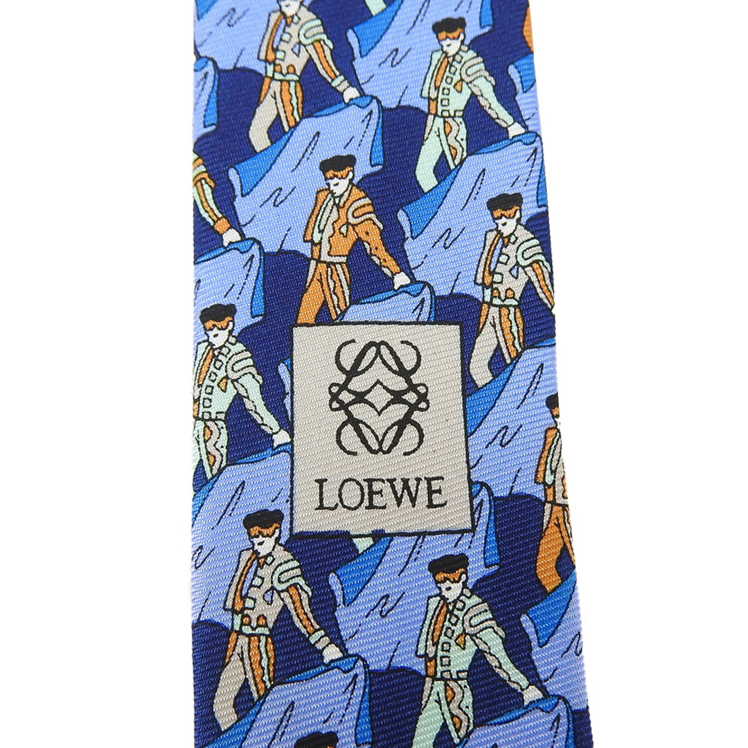 LOEWE - 【中古】 ロエベ ネクタイ シルク ブルー ビジネス LOEWE - 【中古】 ロエベ ネクタイ シルク ブルー ビジネス