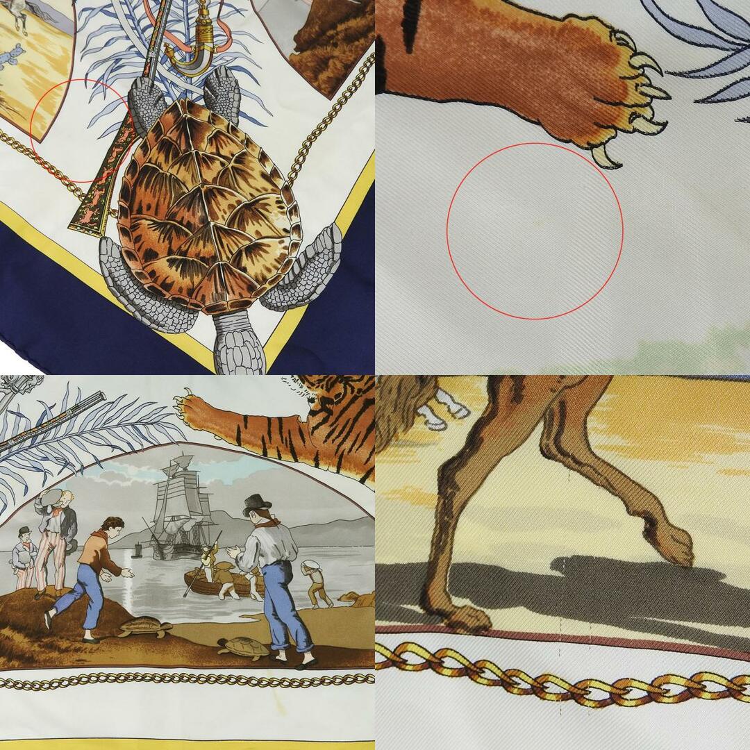 HERMES - 【中古】 エルメス スカーフ カレ90 シルク ネイビー HERMES - 【中古】 エルメス スカーフ カレ90 シルク ネイビー