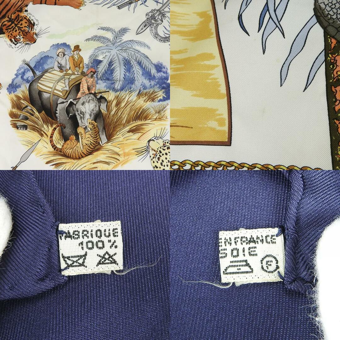 HERMES - 【中古】 エルメス スカーフ カレ90 シルク ネイビー HERMES - 【中古】 エルメス スカーフ カレ90 シルク ネイビー