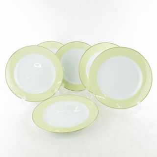 美品 OKURA 大倉陶園 色蒔き クリーム 中皿 6枚 19cmプレート 美品 OKURA 大倉陶園 色蒔き クリーム 中皿 6枚 19cmプレート
