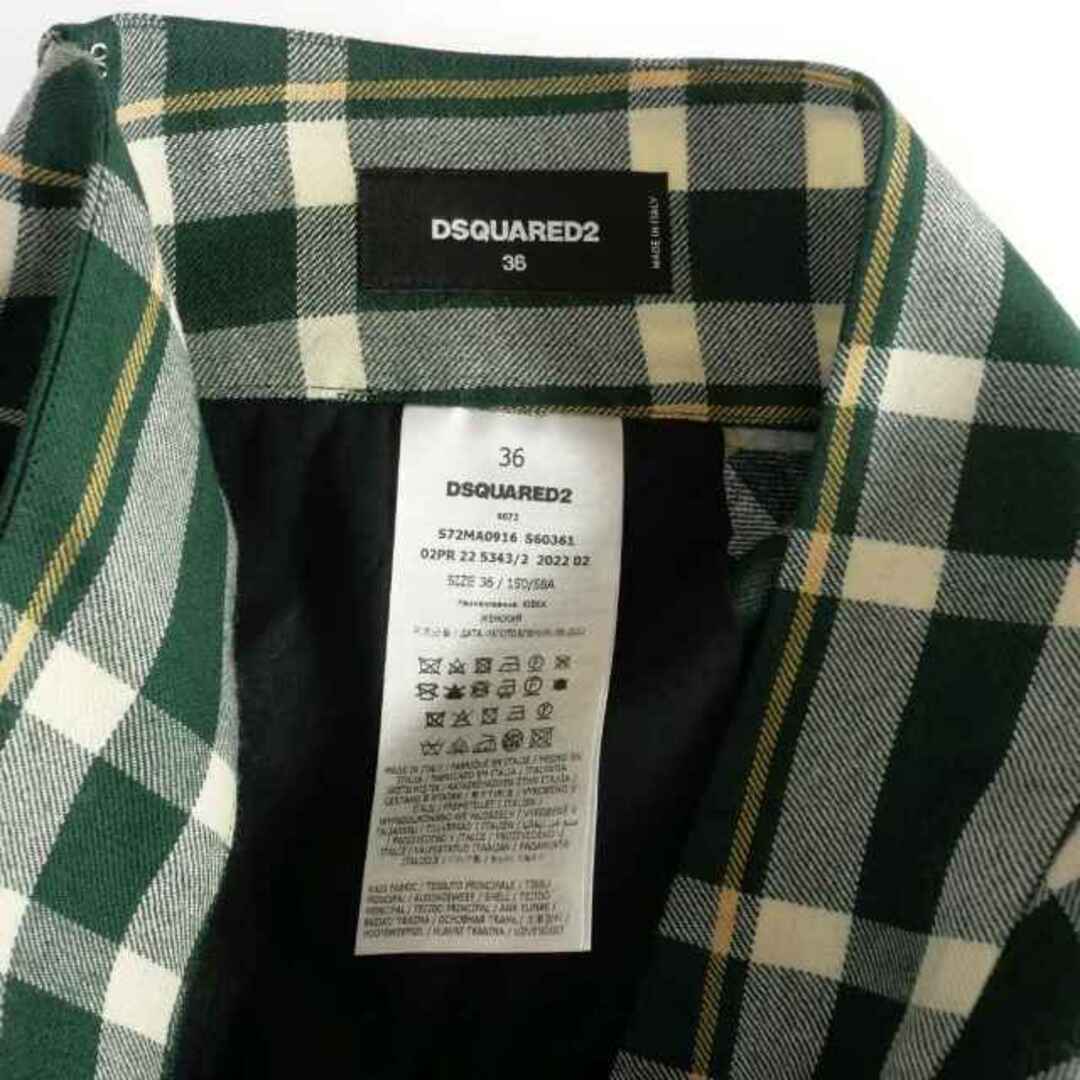 ディースクエアード 22AW タータンチェック ミニスカート 36 緑 ディースクエアード 22AW タータンチェック ミニスカート 36 緑