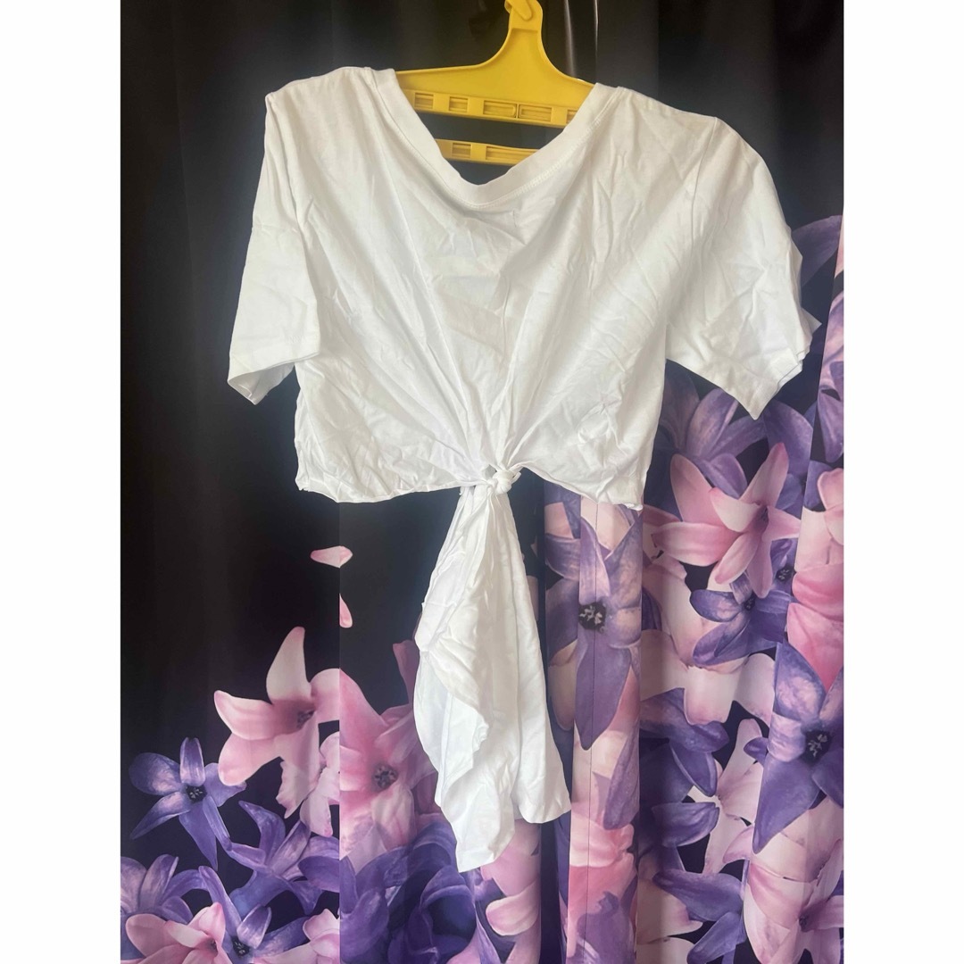 DaTuRa(ダチュラ)の2way Tシャツ　　ホワイトのみ レディースのトップス(Tシャツ(半袖/袖なし))の商品写真
