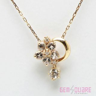 ヴァンドームアオヤマ(Vendome Aoyama)のヴァンドーム青山 K10YG 透明石 ダイヤ入り ネックレス 1.2g 美品 Vandome Aoyama VA(ネックレス)