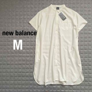 ニューバランス(New Balance)のnew balance ニューバランス　半袖シャツワンピース　ホワイト　M(ひざ丈ワンピース)