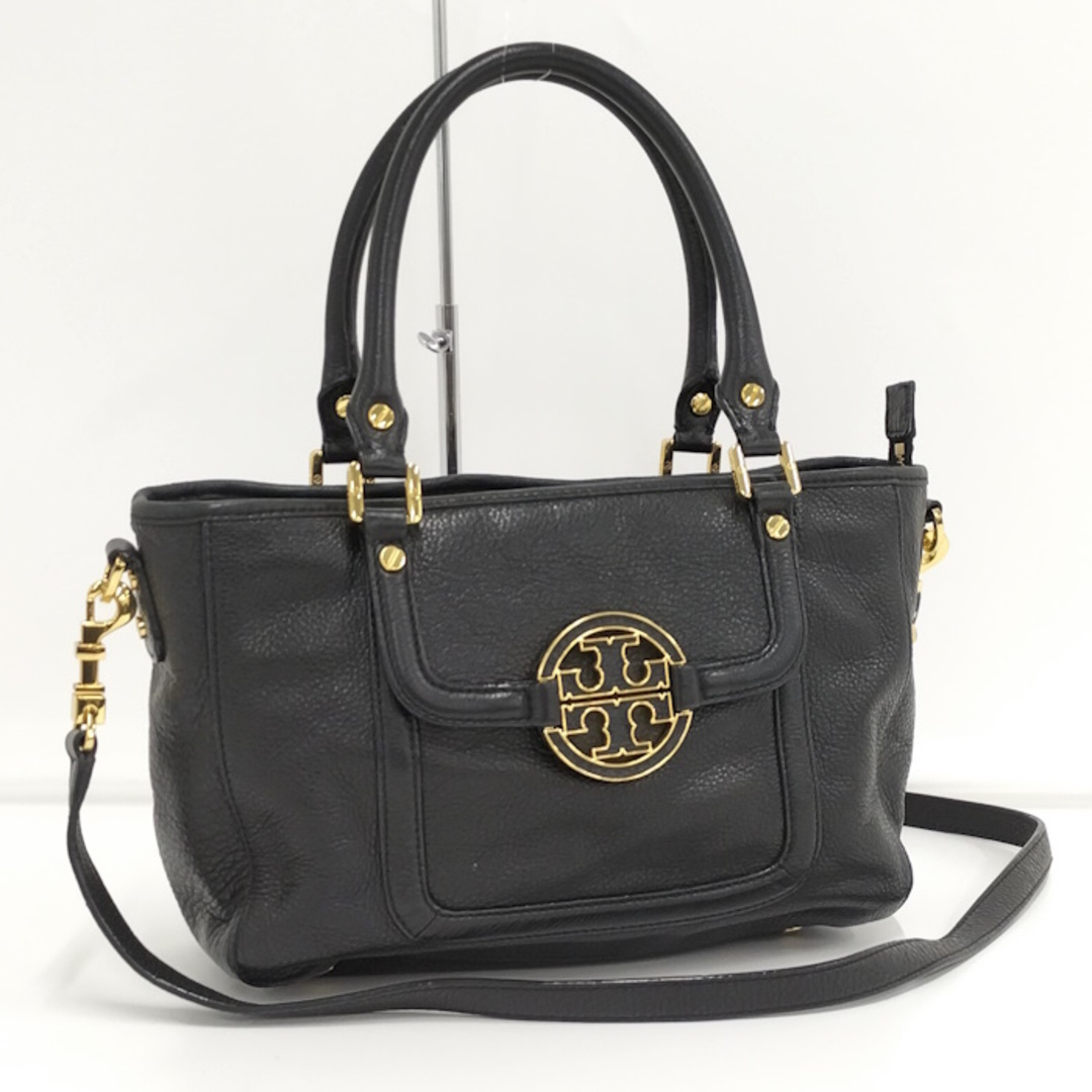 TORY BURCH アマンダ 2WAYハンドバッグ レザー ブラック TORY BURCH アマンダ 2WAYハンドバッグ レザー ブラック