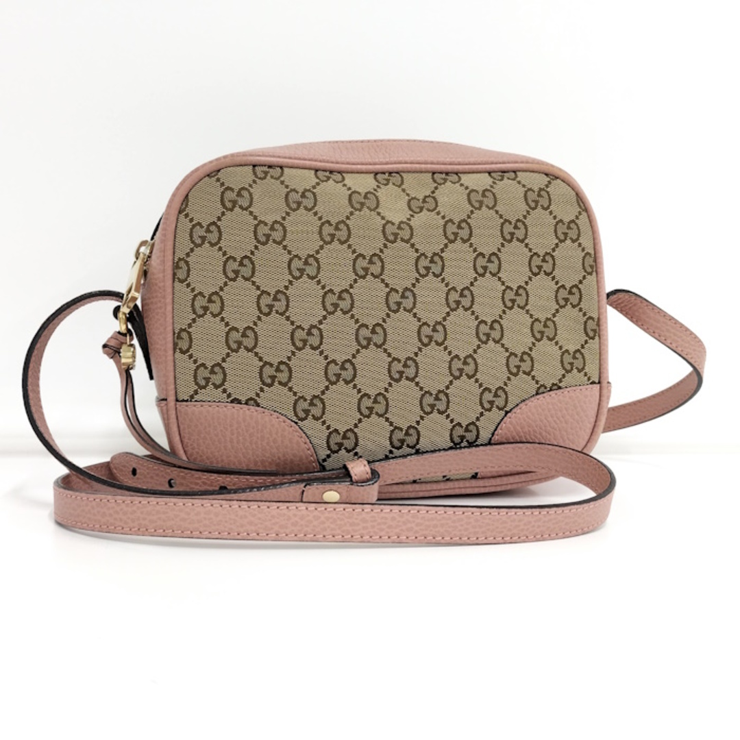 GUCCI - GUCCI ショルダーバッグ GGキャンバス レザー ベージュ GUCCI - GUCCI ショルダーバッグ GGキャンバス レザー ベージュ