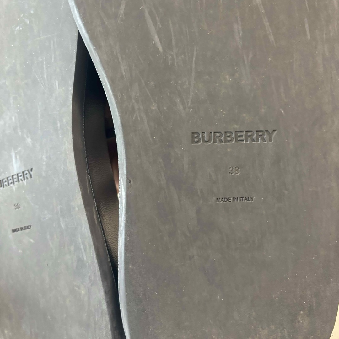 BURBERRY - バーバリー ブラック メッシュ ロゴ サンダル BURBERRY - バーバリー ブラック メッシュ ロゴ サンダル
