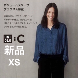 UNIQLO - 【新品】ユニクロC ボリュームスリーブプリントブラウス　XS