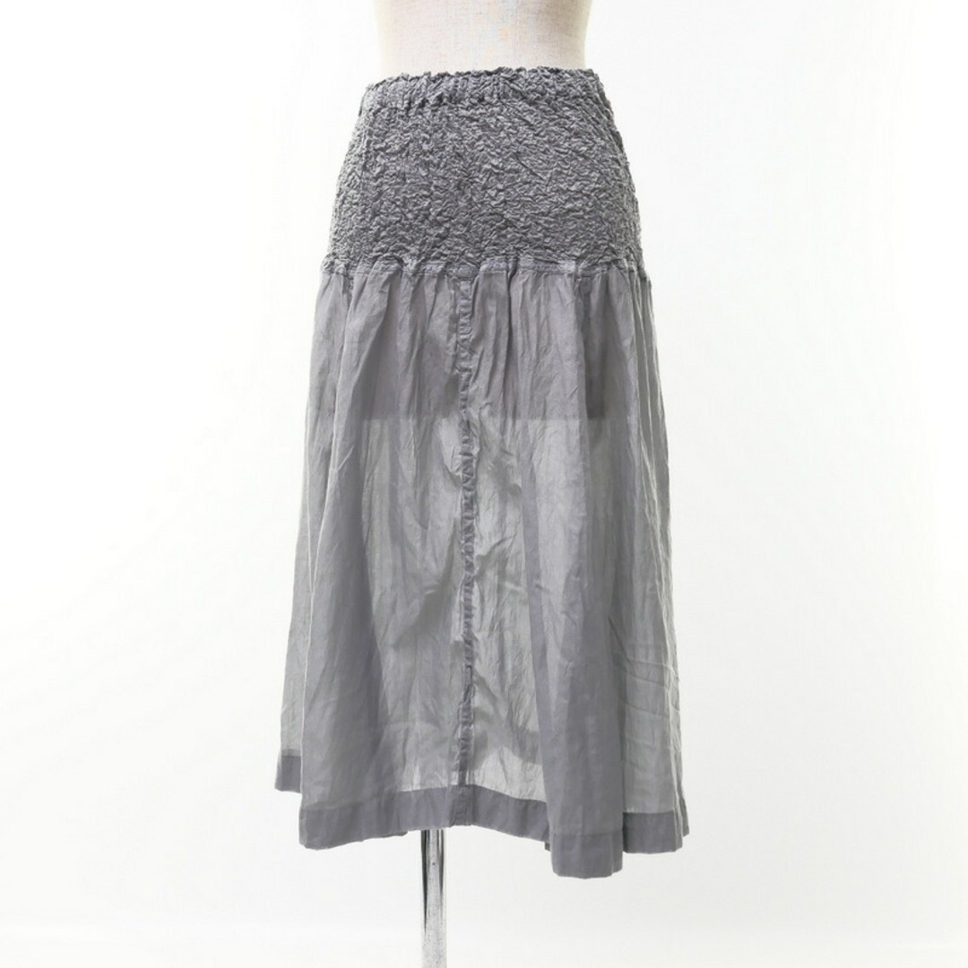 ISSEY MIYAKE - ■美品■me ISSEY MIYAKE ミー イッセイミヤケ ロングスカート 製品染め しわ加工 グレー ブランド古着【中古】20220715/GL2039