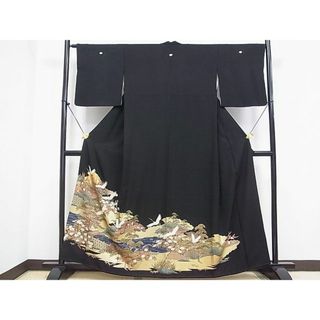 平和屋着物■豪華黒留袖　飛鶴風景松文　金彩　逸品　DAAD5143rt