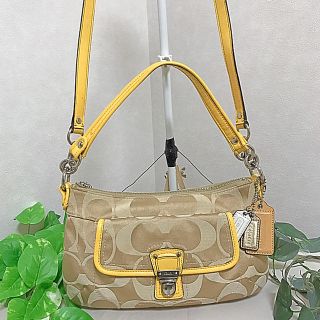 コーチ(COACH)の♡美品COACH シグネチャー ポピーシークイン グルーヴィー 2wayバッグ♡(ショルダーバッグ)