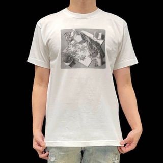 未使用 新品 エッシャー 爬虫類 トカゲ ワニ 騙し絵 トリックアート Tシャツ(Tシャツ/カットソー(半袖/袖なし))