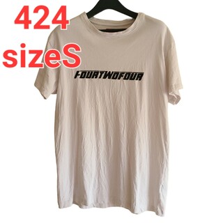 424 フォートゥーフォー ロゴTシャツ sizeS ホワイト