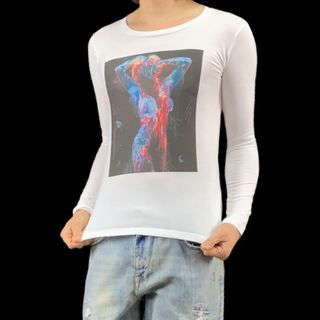 新品 ネオン クラゲ アクア レディ  ボディ アート ロンT 長袖 Tシャツ(シャツ/ブラウス(長袖/七分))
