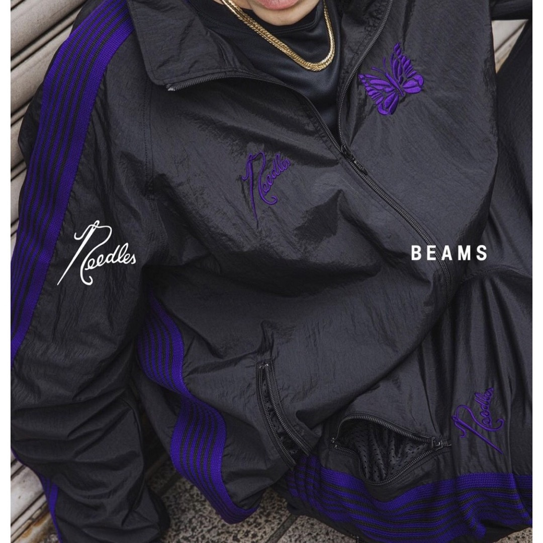 Needles - needles beams 別注 nylon track jacket M 黒の通販 Needles - needles beams 別注 nylon track jacket M 黒の通販