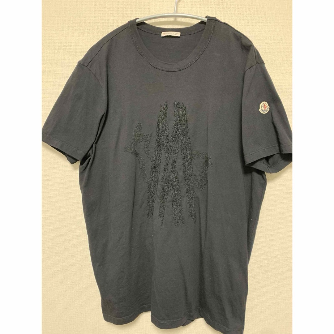 MONCLER人気ビックロゴTシャツ】黒L半袖 MONCLER人気ビックロゴTシャツ】黒L半袖