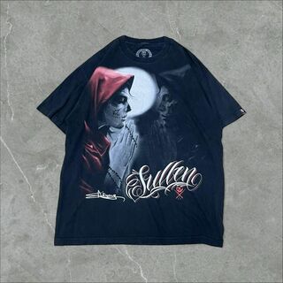 SULLEN ART 死者の日 スカル カトリーナメイク Tシャツ XL 黒(Tシャツ/カットソー(半袖/袖なし))
