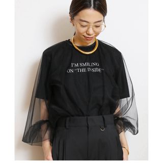 ドゥーズィエムクラス(DEUXIEME CLASSE)のcol pierrot コルピエロ　tulle ブラウス　美品(カットソー(長袖/七分))