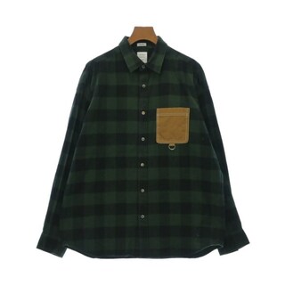 Mr.GENTLEMAN カジュアルシャツ XL 緑x黒(チェック) 【古着】【中古】(シャツ)
