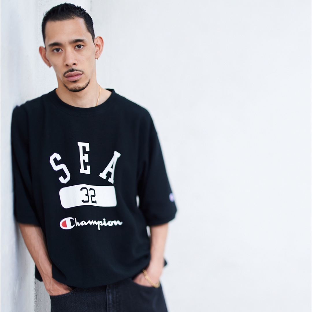 WIND AND SEA - WIND AND SEA × Champion S/S SWEATSHIRT 黒の WIND AND SEA - WIND AND SEA × Champion S/S SWEATSHIRT 黒の