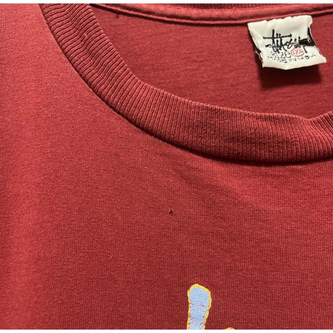 STUSSY - オールド ステューシー 長袖 ロンT エンジ 2XL 90s 白 STUSSY - オールド ステューシー 長袖 ロンT エンジ 2XL 90s 白