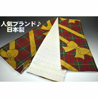おりびと 半幅帯 織柄 No3251 赤色系統  お洒落小袋帯 リバーシブル帯(帯)